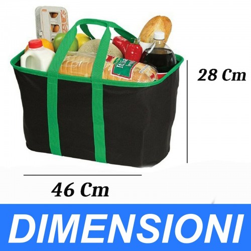  Borsa Porta Spesa Riutilizzabile Pieghevole Portatile Shopping Bag Da Carrello